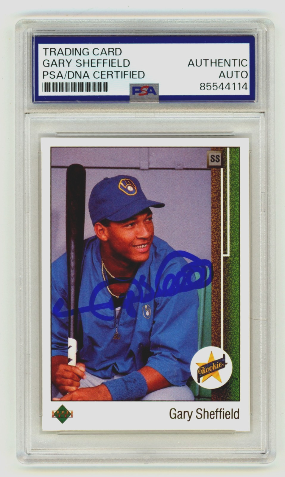 Gary Sheffield 1989 Upper Deck #13 Signed Rookie RC PSA Authentic Auto Brewers