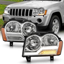 - for 2005 2006 2007 Jeep Grand Cherokee Upgrade Chrome LED Signal W/Light Tube