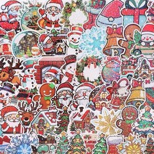 150Pcs Random Merry Christmas Holiday Cartoon Waterproof Stickers