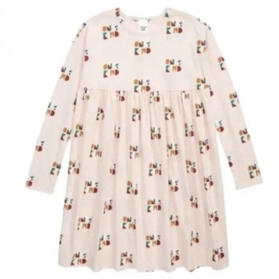 Open Edit Kids Bold Long Sleeve Dress Pink Dogwood One of a Kind Cotton 7 NWT