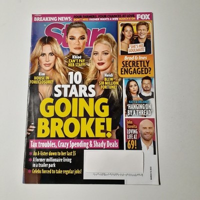 Star Magazine March 13 2023 10 Stars Going Broke Brad Pitt FOX