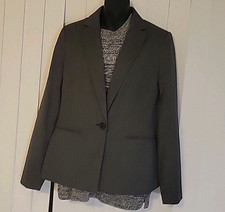 Ann Taylor Charcoal Gray Blazer Sz 6 Womens Suit Jacket Stretch Pockets