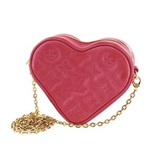 Louis Vuitton LV Heart on Chain Used Shoulder Bag Red Lambskin M80837 #EH278 S