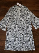 Lilly Pulitzer XL Onyx ANIMAL MAGNETISM HAYES DRESS Cotton Ruffle Sleeves NWT
