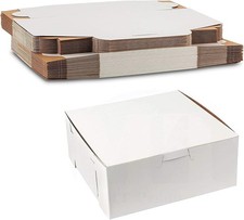MT Products White Cake Box - 6" x 6" x 4" Bakery Boxes No-Window - Pack of 250