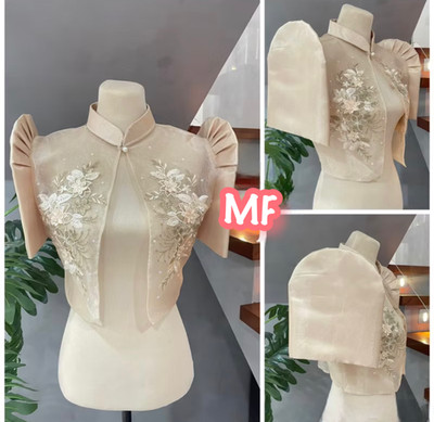 Filipiniana Bolero w/ 3D Lace (BEIGE)