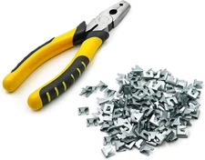 300Pcs Wire Cage Clips and Pliers Bird Rabbit Chicken Wire Cage Clips with Fence