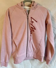 LeMieux Young Rider Sherpa Lined Hoodie • Pink • Embroidered Logo • Size 13-14