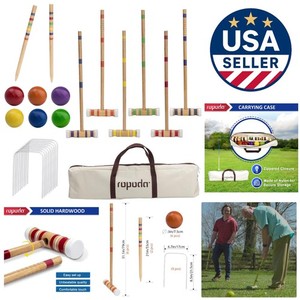 Set Di 6 Palline Da Croquet | Amishtoybox.com | Realizzate Negli USA | Diametro 8,4 Cm | Colori Assortiti | Garanzia A Vita