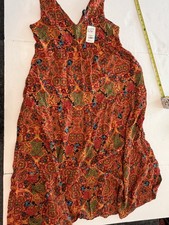 Suzanne Betro Women’s Medium Boho Floral Maxi Dress Sleeveless
