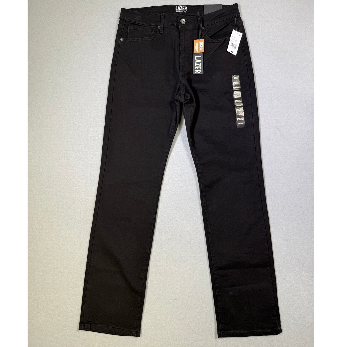 Lazer Mens Straight-Fit Jeans Black Rinse 34x34 $40 | eBay