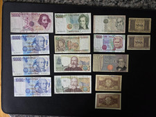 Lot Of 15 Banca D Italia Bank Of Italy Lire Italian Banknotes 97,012 Face Value
