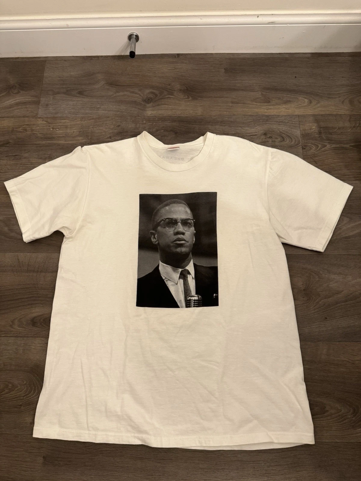 T shirt Supreme Malcom X, blanc, grand, Roy Decarava, porté une fois 
