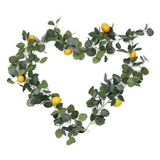 76.8 Inch Artificial Lemon Greenery Garland Faux Spring Summer Eucalyptus