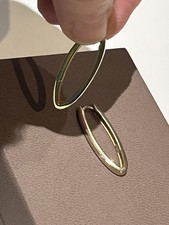 9ct Yellow Gold Modern Oval Point Style Hoop Earrings
