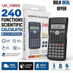 Calculatrice scientifique Bureau électronique 12 Examens d'école de chiffres Gcse avec Uk Lot