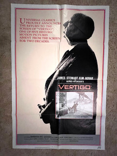 Vertigo 1958 Movie Poster 27x41 James Stewart Kim Novak