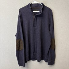 Jos A Bank Reserve Collection Men's 1/4 Zip Sweater Size XXL 2X Elbow Patches