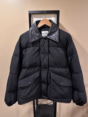 Miu Miu Technical Ponge Cropped Down Puffer Padded Jacket | eBay