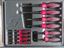 SNAP ON SGDX6040B G 10Pc Red Combo Instinct Soft Grip Screwdriver Set