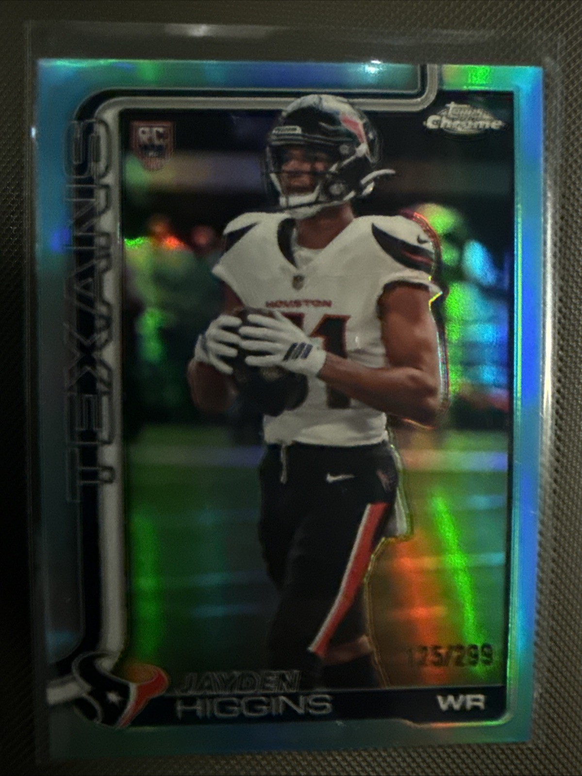 2025 Topps Chrome - Rookies Jayden Higgins #343 Aqua Refractor /299 (RC)