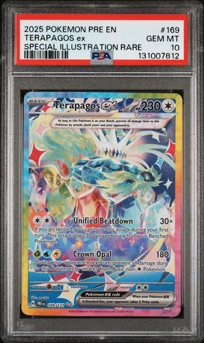 2025 POKEMON PRE EN-PRISMATIC EVOLUTIONS #169 TERAPAGOS EX PSA 10