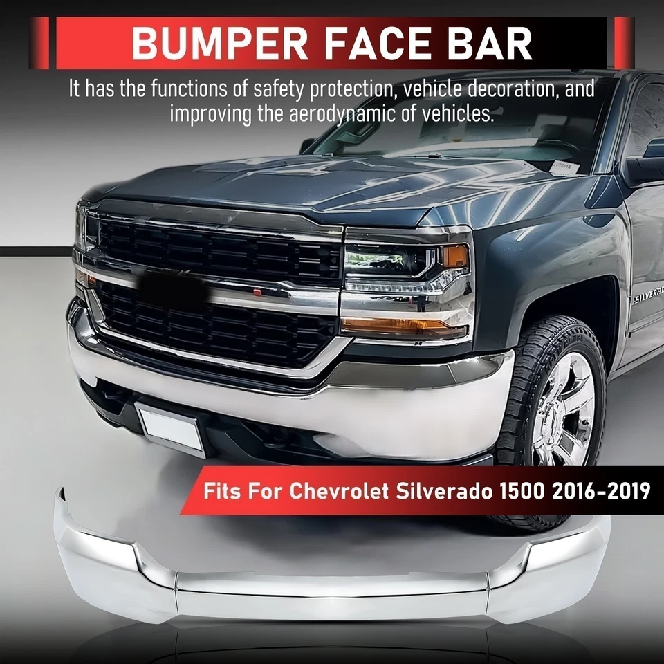 Barra frontal parachoques acero cromado 16-18 para Chevrolet Silverado 1500 sin */L Foto 4 de 4