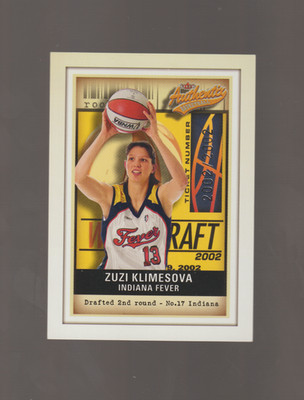 zuzi klimesova 2002 wnba rookie #ed 2002/2002,vanderbilt,prague,,cr,indian fever