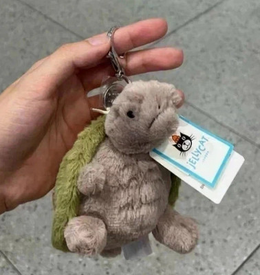 Jellycat Timmy Schildkröte Taschenanhänger weicher Plüsch Schlüsselanhänger Accessoire