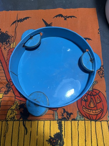 Vintage Halloween Crepe Paper Panel And Tambourine Jack O Lantern JOL German - Picture 14 of 14