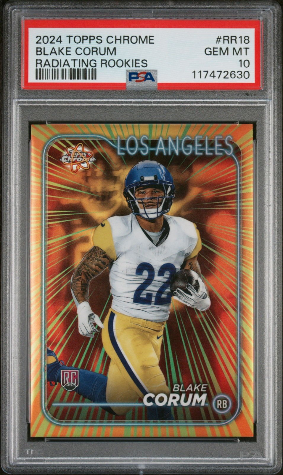 Blake Corum Topps Chrome Radiating Rookies #RR18 Base