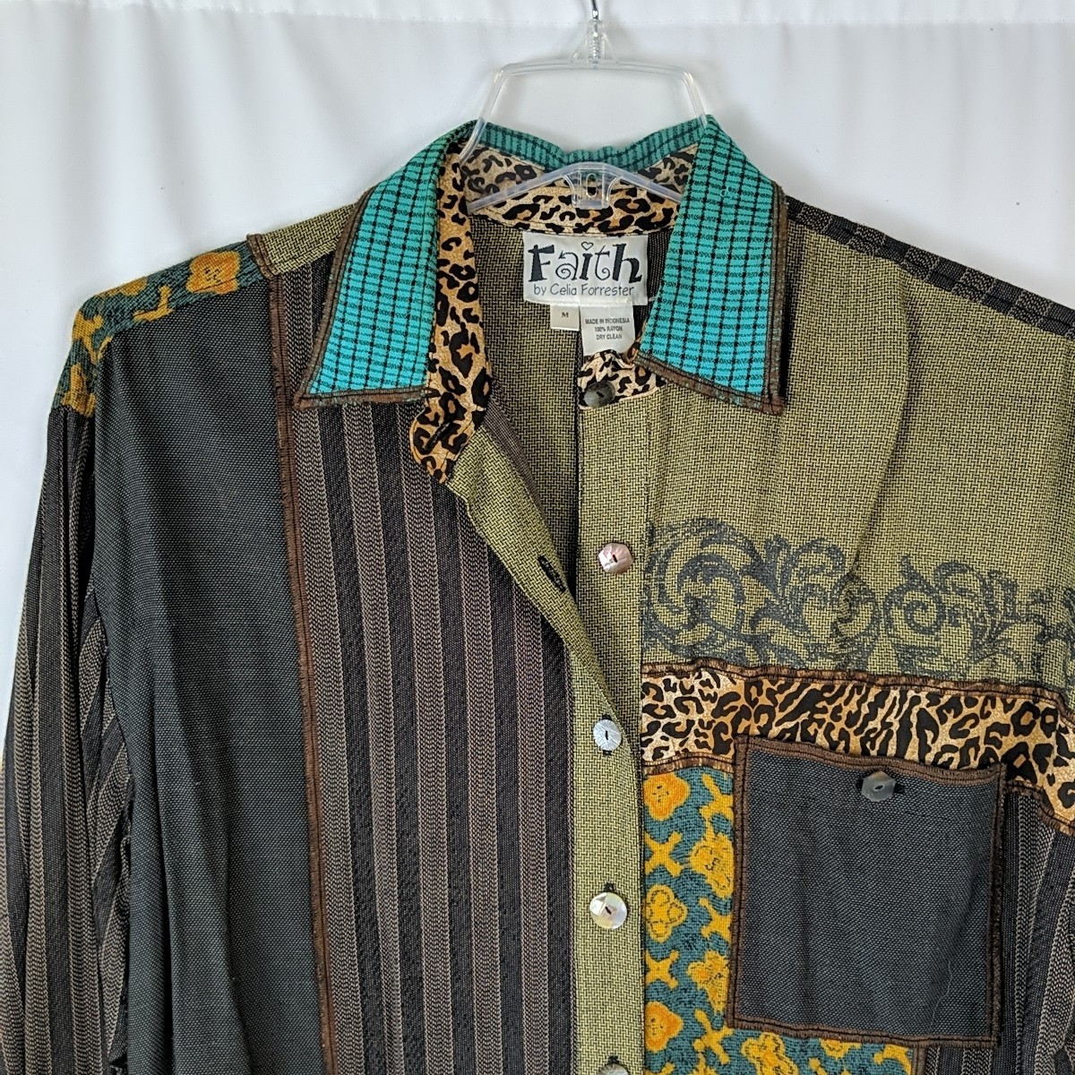 Faith Celia Forrester Patchwork Button Front Shir… - image 2