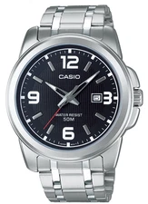Casio MTP-1314D-1AV Analog Men's Watch 50m Water Resistant Date Black Dial Steel
