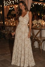 NWT Show Me Your Mumu Jenn Cream and White Lace Maxi Dress Size XS Wedding Party