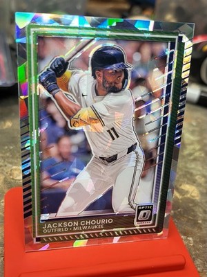 2025 Jackson Chourio /25 **JERSEY MATCH** Donruss Optic CRACKED ICE Prizm #99