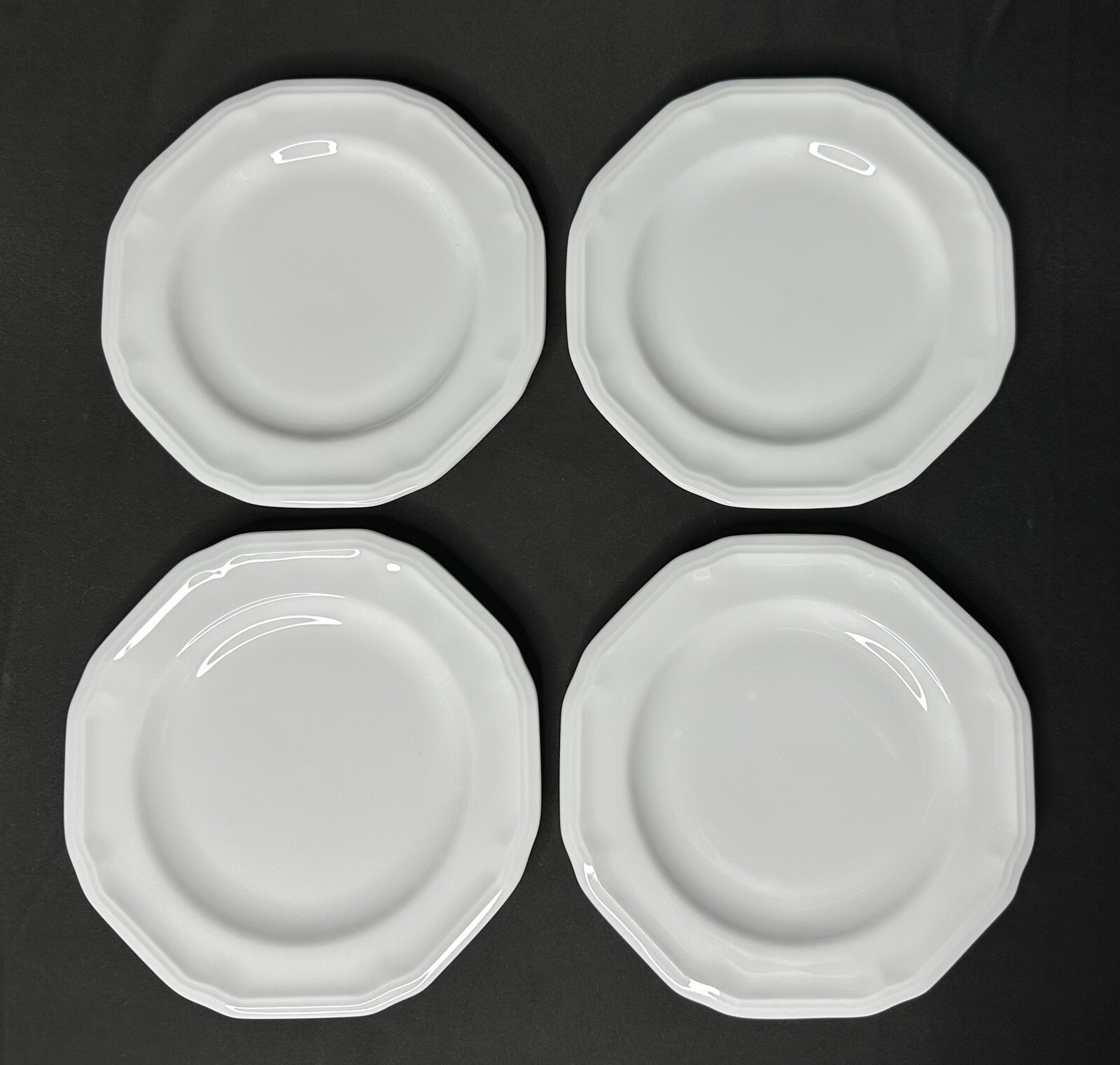 Set of 4 Mikasa Antique White Bone China Appetizer Plates 6 1/2”
