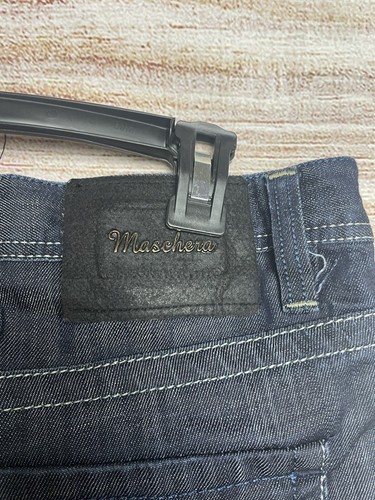 Seltene Maschera Herren Jeans 30x32 blau distressed Goth Nieten bestickt Totenkopf - Bild 7 von 19