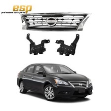 Front Shell Silver Insert W Chrome Grille For 13-15 Nissan Sentra Ni1200252