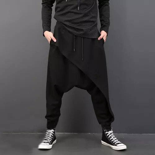 Men's Dance Hippy Pants Harem Casual Hip Hop Baggy Trousers Drop Crotch Trousers - Picture 14 of 18
