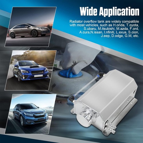 Universal Aluminum 2L Coolant Radiator Overflow Recovery Water Tank Bottle NEW - Picture 2 of 12