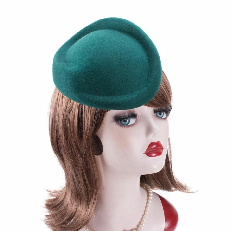 1шт шерсти войлока таблетки шляпы платье Fascinators вечеринки шляпа женщин свадьбы головной убор Ac - Изображение 3 из 4