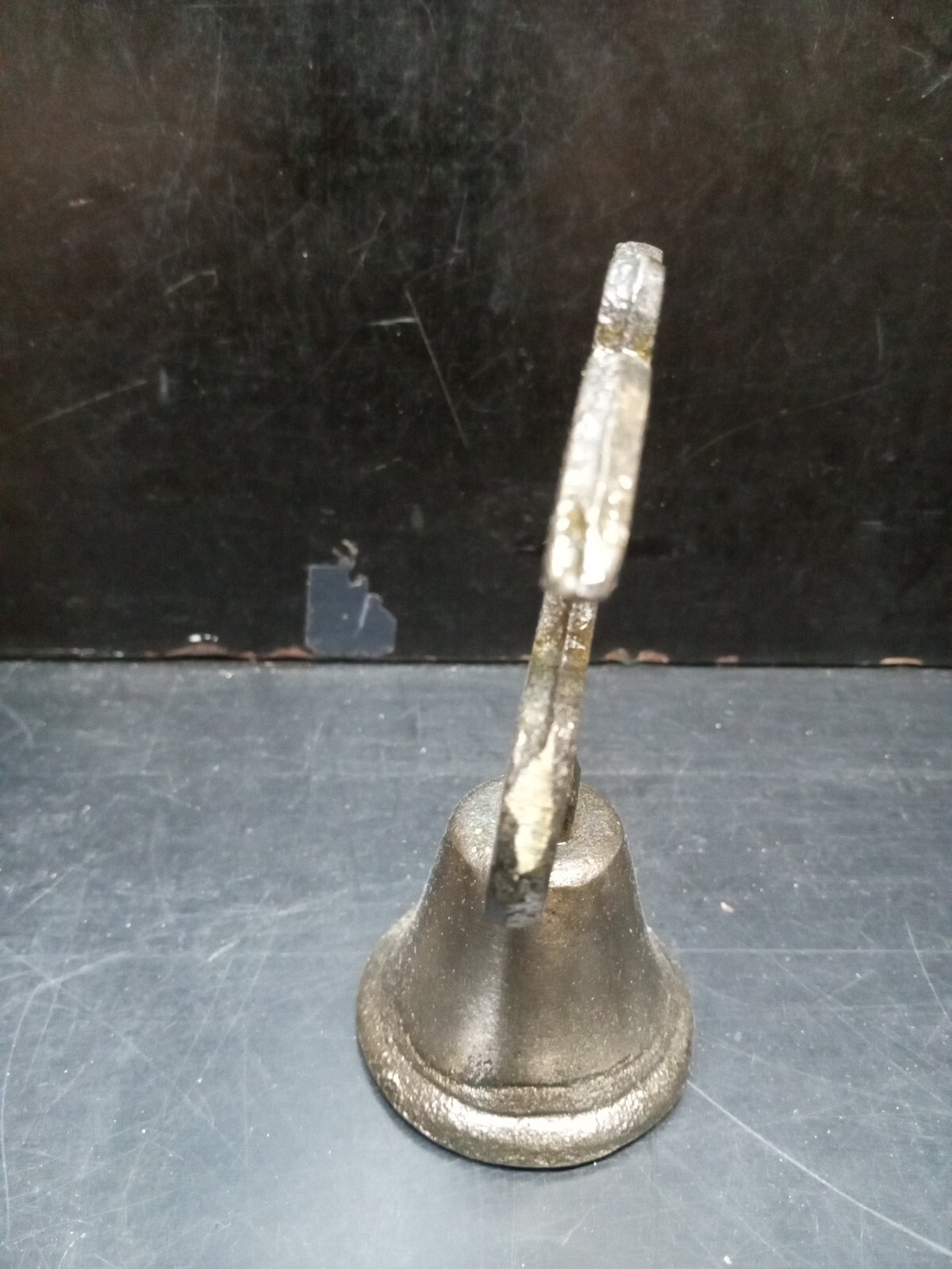 Vintage 1950's Cherries Dinner Bell, Stained Glass Cast Iron Green Leaves