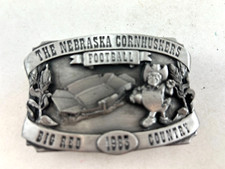 NEBRASKA CORNHUSKERS BELT BUCKLE LIMITED EDITION 1983 SEASON RESULTS ON BACK