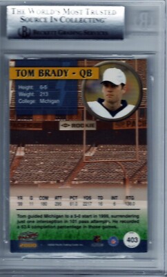 2000 PACIFIC #403 TOM BRADY BGS 8.5