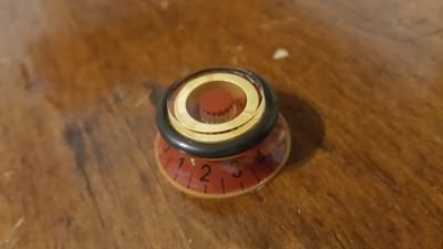 4 Guitar JAT Speed Grip Top Hat Push/Pull Knobs.. Black/Maroon...  JAT C.G.P 