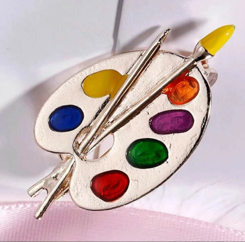 Artists Colour Palette Brooch painter pin birthday christmas 262