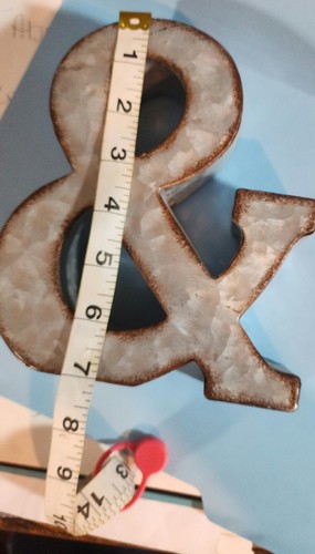 Galvanized Metal 7" Ampersand & Wall or Shelf Decor - Picture 2 of 4