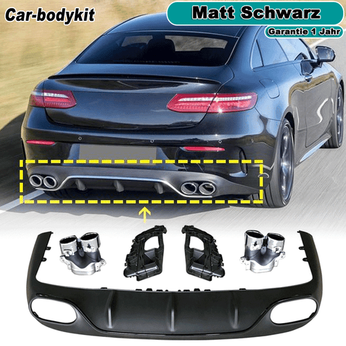 Matt Schwarz Heckdiffusor Stoßstangen Diffusor für Benz C238 E400 E450 M-Paket