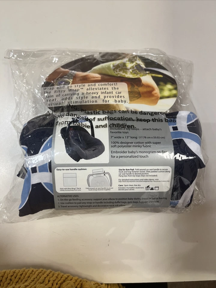 Cojín Itzy Ritzy Wrap Asiento de Coche Infantil Manija Círculo Social Azul Foto 4 de 4