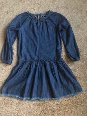 Gap Kids Girls Denim Long Sleeve Dress Large (10) NWOT | eBay